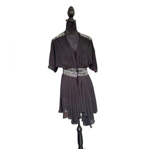 VNT 80s Forever 21 Sheer Blouse Top Sz SP Whimsy Goth Fairycore Coquette BEADED‎